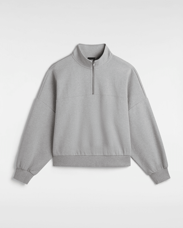 Vans - Elevated Double Knit Loose Mock Neck Sweatshirt, Woman, Grey