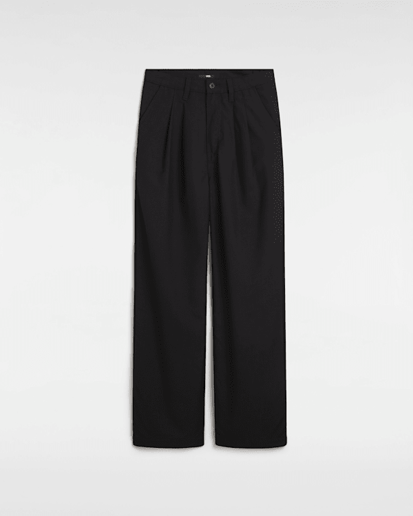 Vans - Alder Relaxed Pleated Trousers, Woman, Black