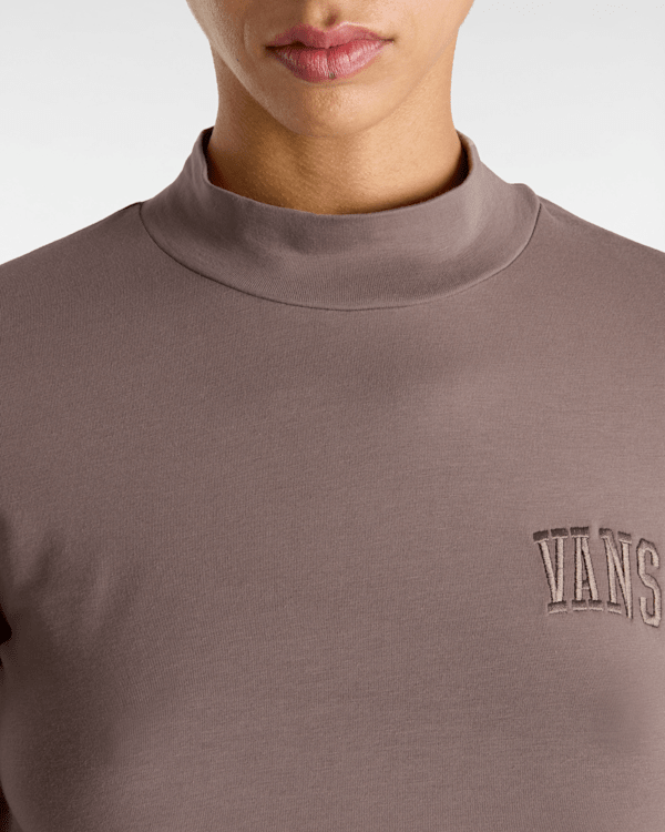 Vans - Mini Mock Neck Long Sleeve T-Shirt, Woman, Brown, Size: L (obrázek 6)