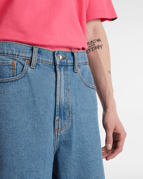 Vans - Check-5 Baggy Denim Shorts, Man, Blue, Size: 30 (obrázek 6)