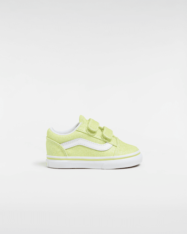 Vans - Toddler Old Skool Hook And Loop Glitter Shoes  (1-4 Years), Yellow, Size: 3.5