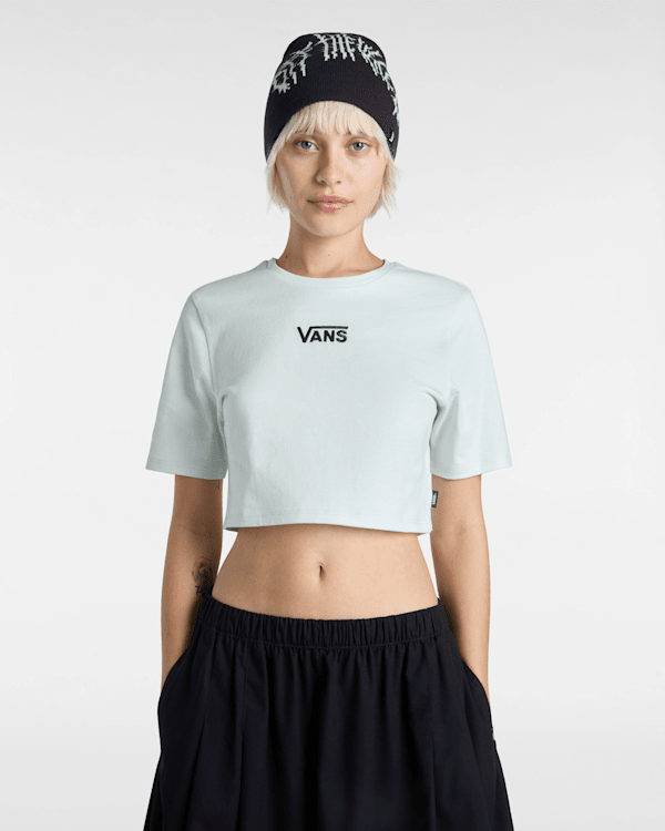 Vans - Flying V Crew Crop II T-Shirt, Woman, Green, Size: S (obrázek 3)