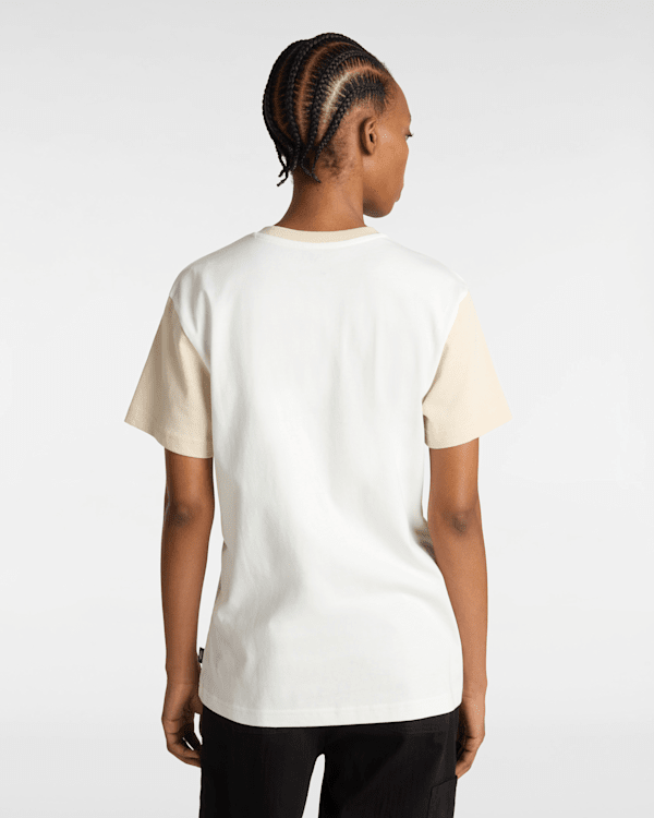 Vans - Colorblock T-Shirt, Woman, Beige, Size: S (obrázek 4)