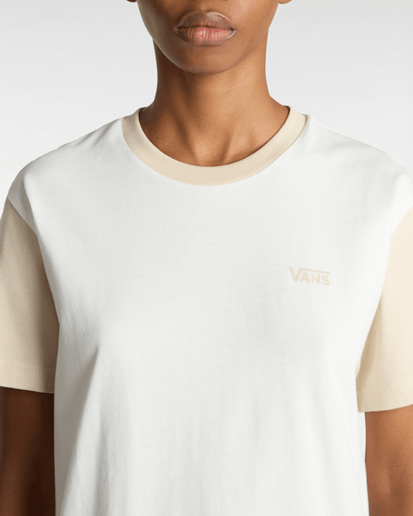 Vans - Colorblock T-Shirt, Woman, Beige, Size: S (obrázek 6)