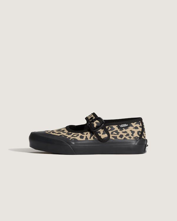 Vans - Kids Mary Jane Leopard Shoes (4-8 Years), Black, Size: 30-image