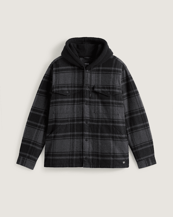 Vans - Piedmont Hooded Plaid Shacket, Man, Black, Size: M