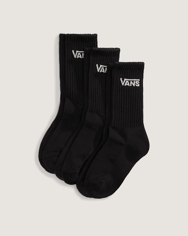 Vans - Kids Classic Crew Socks (3 pairs), Black, Size: XXS (27-30.5​​)