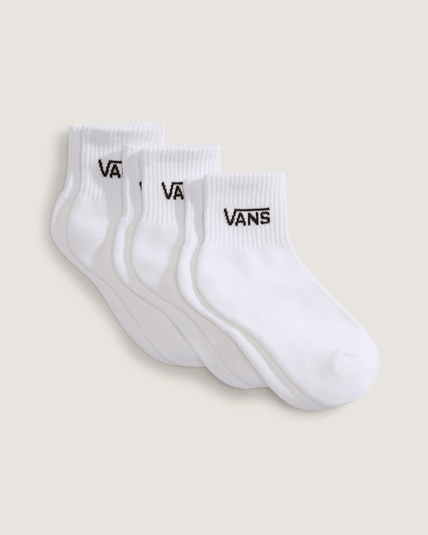 Vans – Kids Classic Half Crew Socks (3 Pairs), White, Size: XS (31-34)