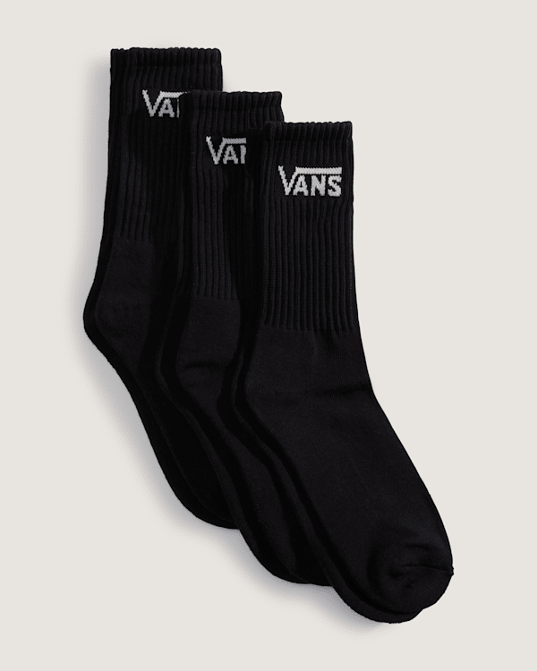 Vans – Classic Crew Socks (3 pairs), Black, Size: L (42.5-47​)