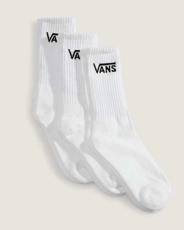 Vans – Classic Crew Socks (3 pairs), White, Size: L (42.5-47​)