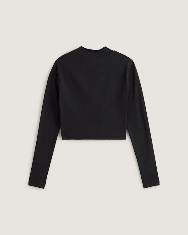 Vans – Script Mini Mock T-Shirt, Woman, Black, Size: L