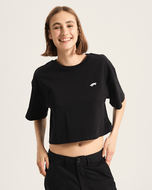 Vans - Salton Crop T-Shirt, Woman, Black, Size: S (obrázek 3)