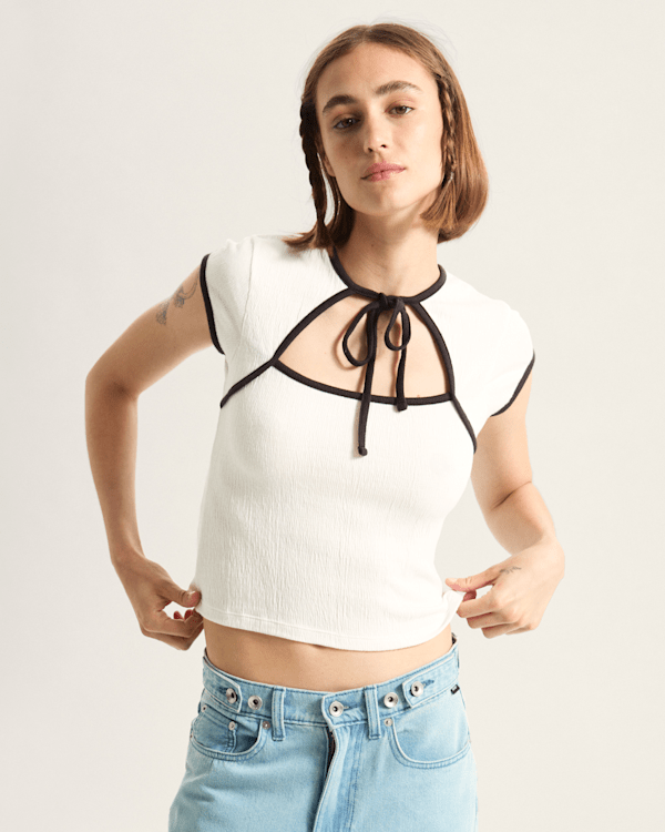 Vans - Kari Tie Neck Shirt, Woman, White, Size: XL (obrázek 3)