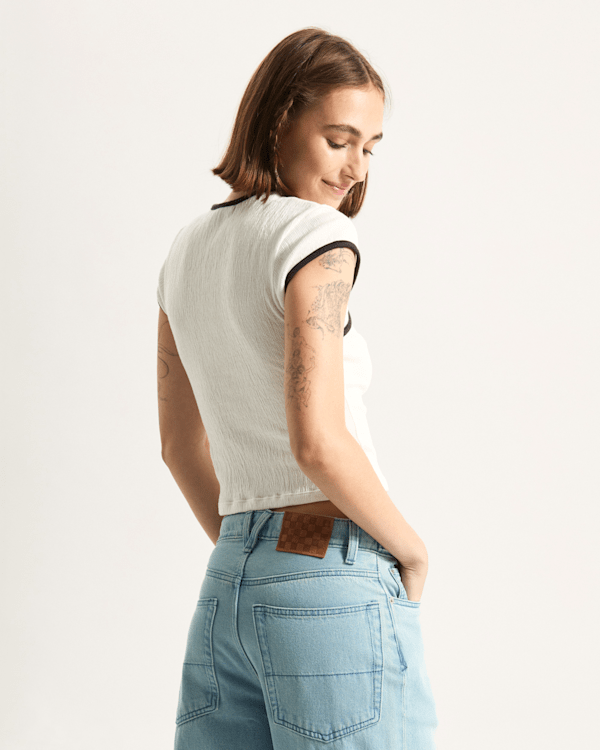 Vans - Kari Tie Neck Shirt, Woman, White, Size: XL (obrázek 4)