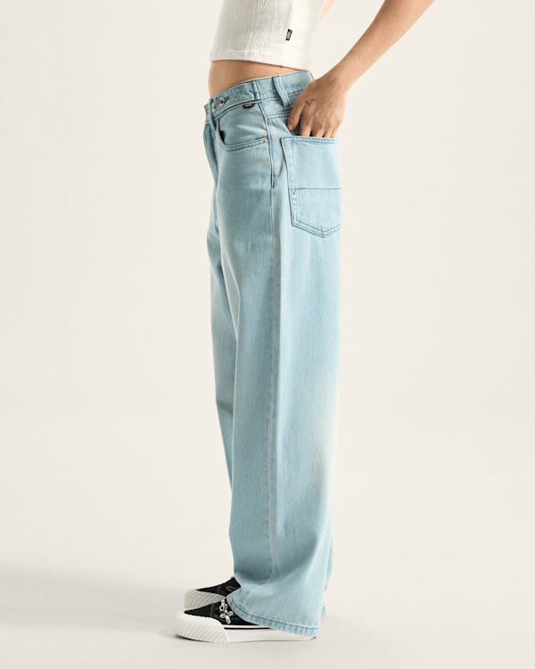 Vans - Check-5 Baggy Denim Trousers, Woman, Blue, Size: 34 (obrázek 5)