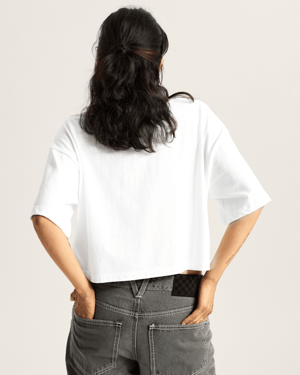 Vans - Rhythm Relaxed Crop T-Shirt, Woman, White, Size: XS (obrázek 4)