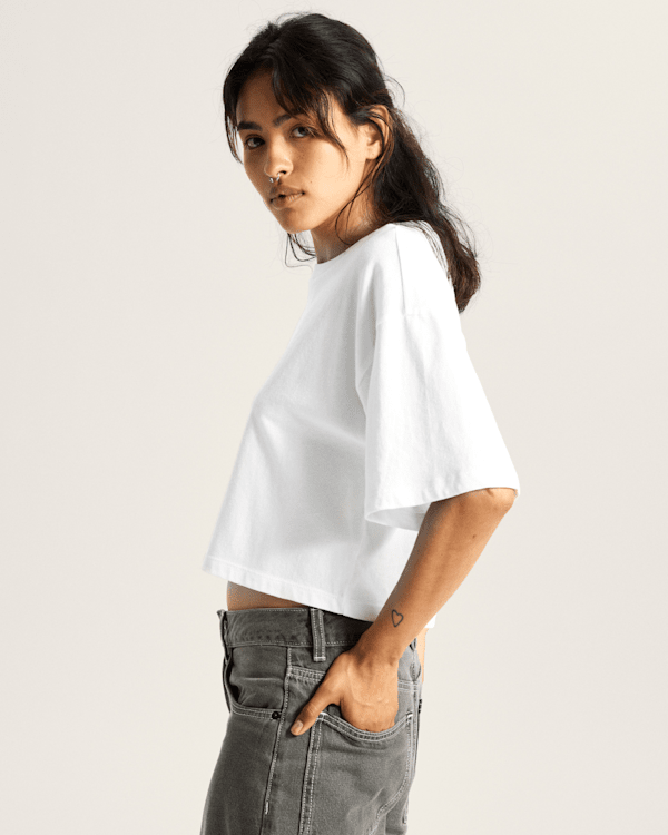 Vans - Rhythm Relaxed Crop T-Shirt, Woman, White, Size: XS (obrázek 5)