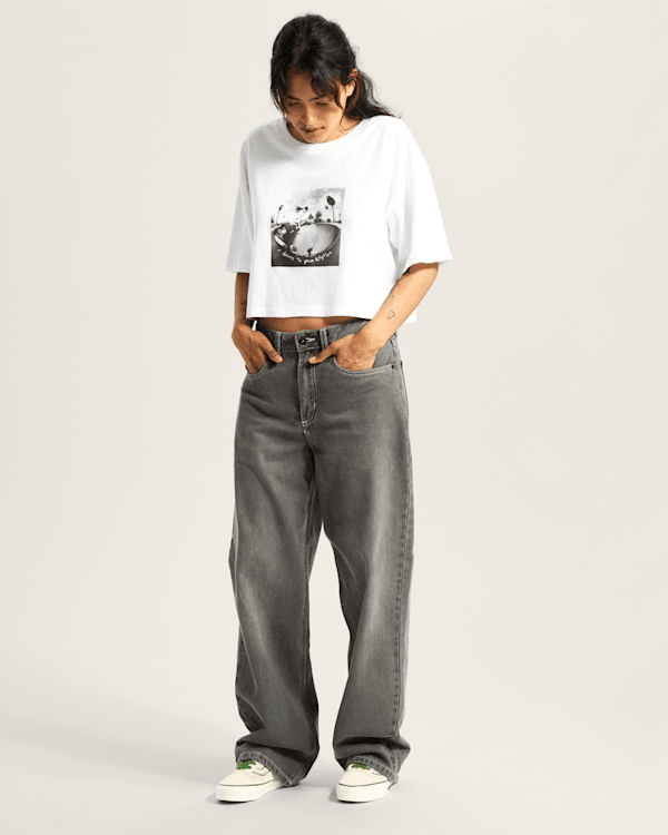 Vans - Rhythm Relaxed Crop T-Shirt, Woman, White, Size: XS (obrázek 6)