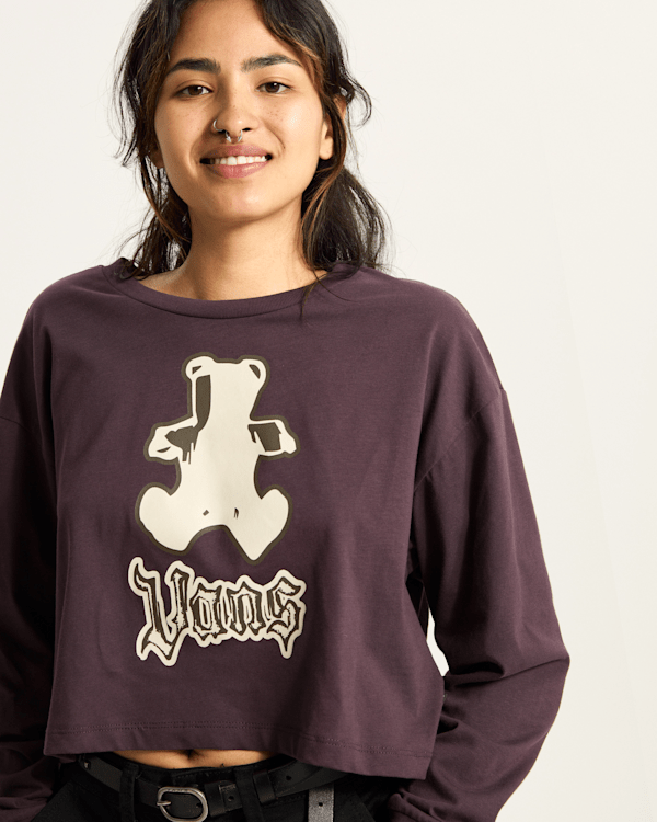 Vans - Lil Bear Relax Crop T-Shirt, Woman, Blue, Size: XL (obrázek 7)