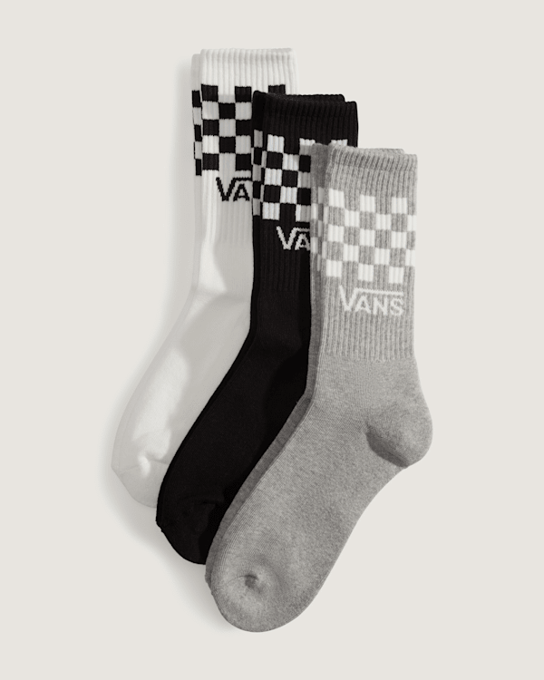 Vans - Chaussettes Classic Check Crew (3 paires), Noir, Taille: M (38.5-42​)