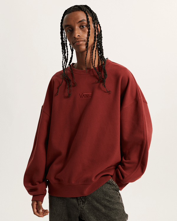 Vans - Style 76 Crew Sweatshirt, Man, Burgundy, Size: M (obrázek 3)