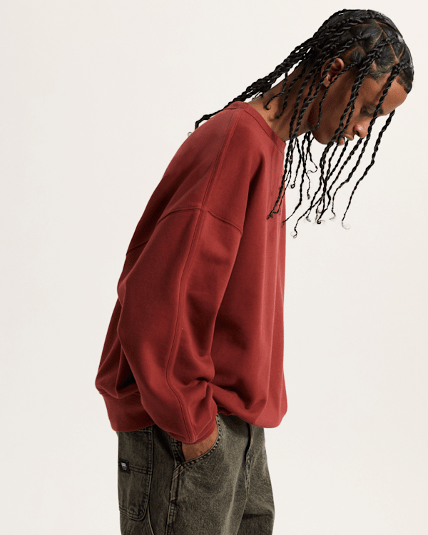 Vans - Style 76 Crew Sweatshirt, Man, Burgundy, Size: M (obrázek 5)