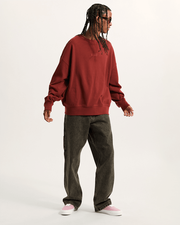 Vans - Style 76 Crew Sweatshirt, Man, Burgundy, Size: M (obrázek 6)