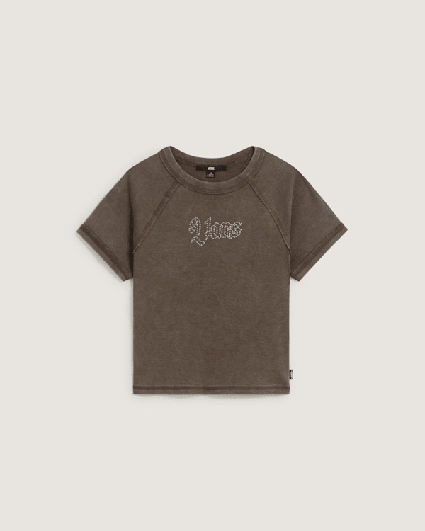 Vans - Camiseta corta con adornos Claire, Mujer, Marrón, Talla: XS
