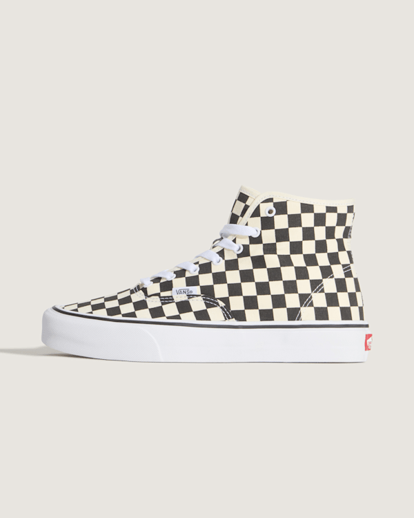 Vans - Authentic Hi 2.0 Checkerboard Shoes, Man, Black, Size: 2.5