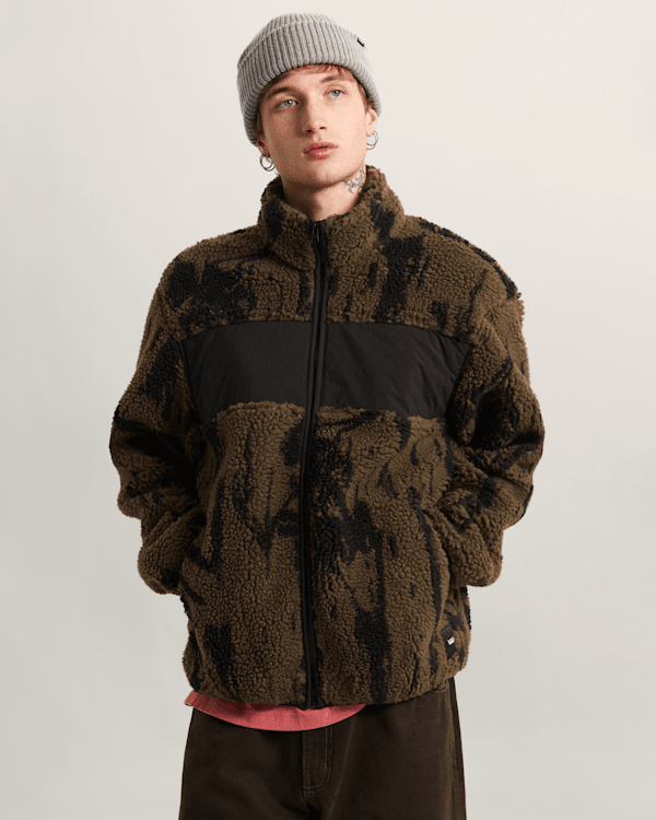 Vans - Stiller Pile Fleece Full-Zip Jacket, Man, Brown, Size: L (obrázek 3)