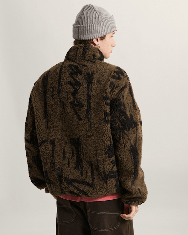 Vans - Stiller Pile Fleece Full-Zip Jacket, Man, Brown, Size: L (obrázek 4)