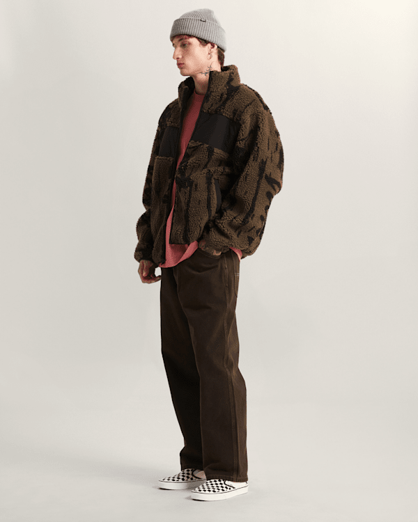 Vans - Stiller Pile Fleece Full-Zip Jacket, Man, Brown, Size: L (obrázek 6)