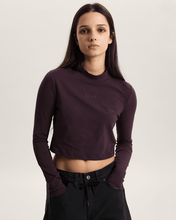 Vans - Script Mini Mock T-Shirt, Woman, Blue, Size: M (obrázek 3)