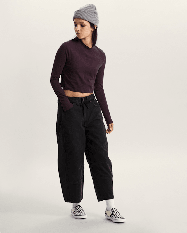 Vans - Script Mini Mock T-Shirt, Woman, Blue, Size: M (obrázek 6)