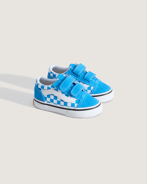 Vans – Toddler Old Skool V Checkerboard Shoes (1-4 Years), Blue, Size: 17
