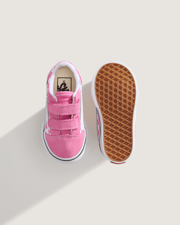 Vans - Toddler Old Skool V Checkerboard Shoes (1-4 Years), Pink, Size: 19 (obrázek 3)