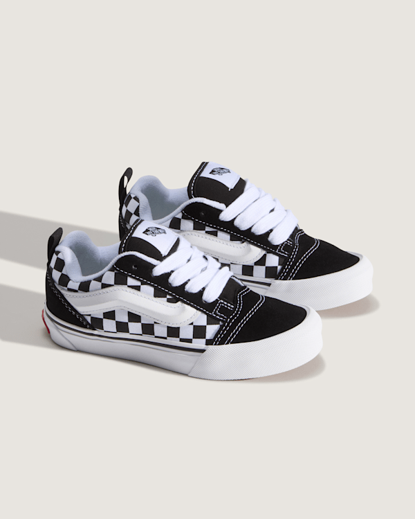 Vans – Kids Knu Skool Checkerboard Shoes (4-8 Years), Black, Size: 27