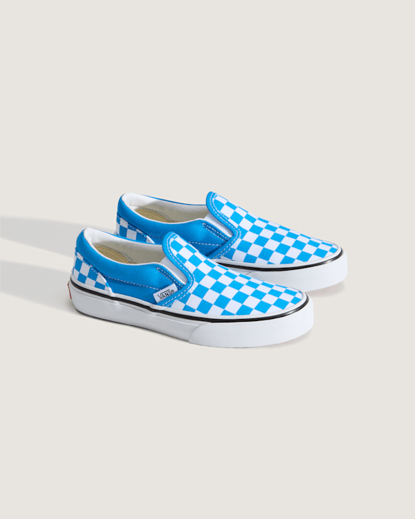 Vans – Kids Classic Slip-On Checkerboard Shoes (4-8 Years), Blue, Size: 32.5