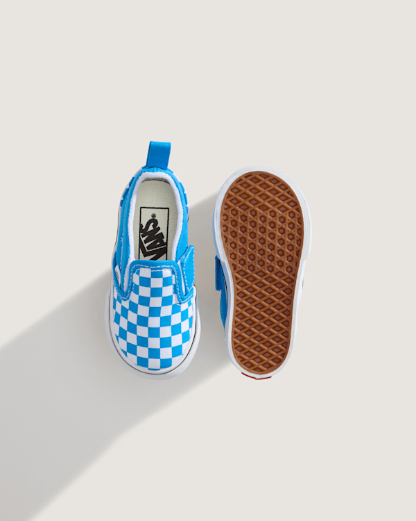 Vans - Toddler Classic Slip-On V Checkerboard Shoes (1-4 Years), Blue, Size: 21 (obrázek 3)