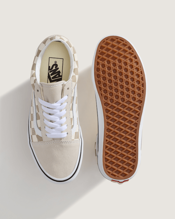 Vans - Old Skool Checkerboard Shoes, Man, Beige, Size: 44.5 (obrázek 3)