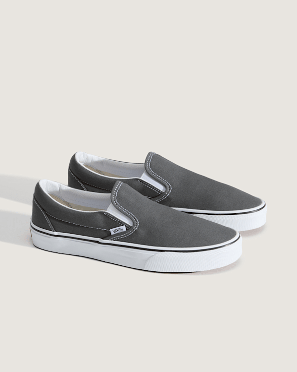 Vans – Canvas Classic Slip-On Shoes, Man, Grey, Size: 34.5