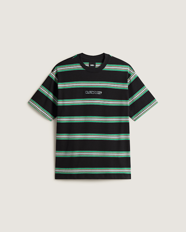 Vans - Camiseta a rayas Mesa, Hombre, Negro, Talla: L