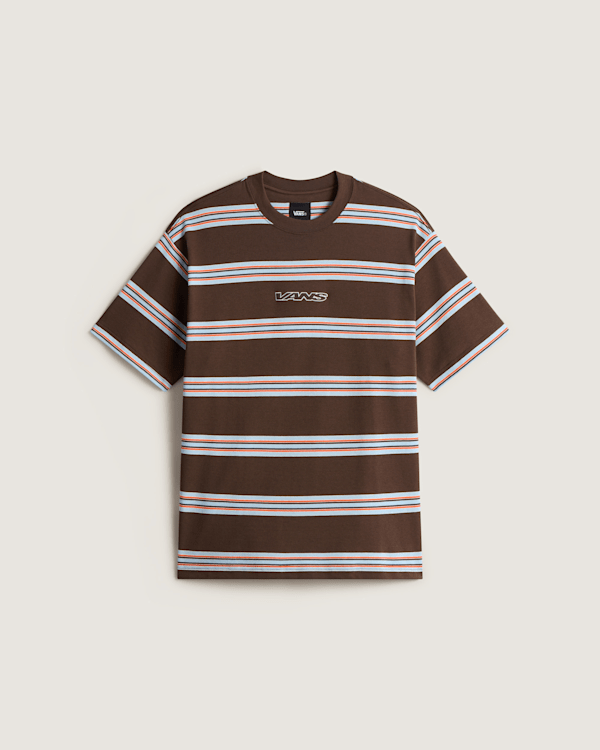 Vans - Camiseta a rayas Mesa, Hombre, Marrón, Talla: S