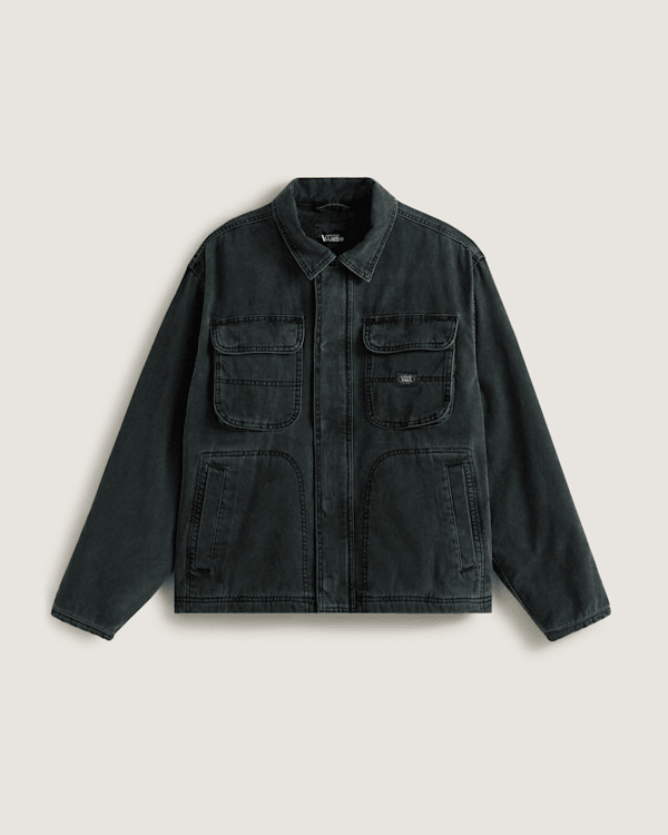 Vans - Umber Pigment Canvas-Jacke, Herren, Schwarz, Größe: L