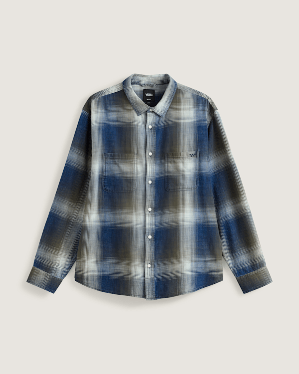 Vans - Camisa de manga larga a cuadros de color índigo, Hombre, Verde, Talla: XS