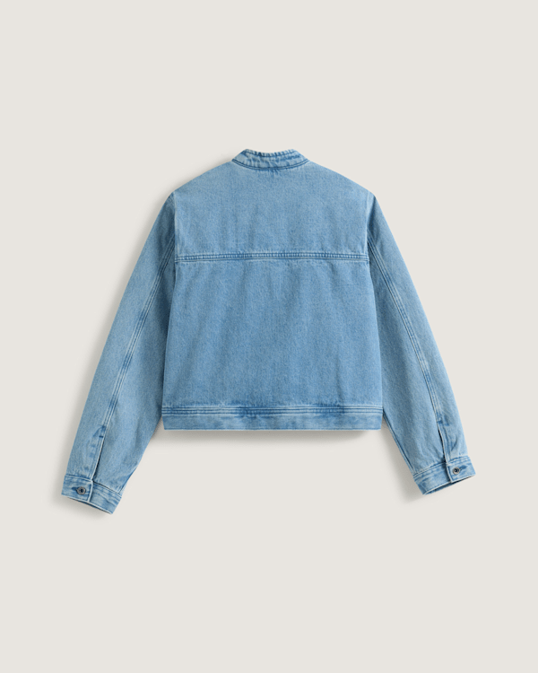 Vans – Premium Womens Pomona Collarless Station Jacket, Woman, Blue, Size: XL