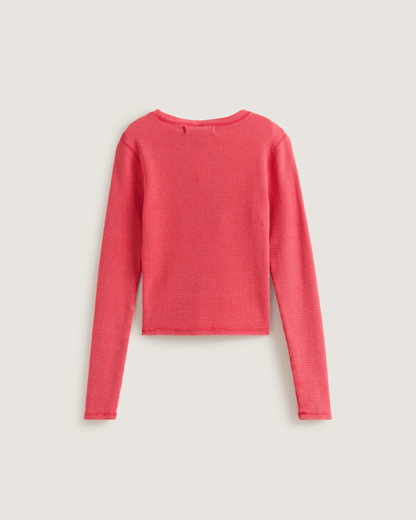 Vans – Teri Waffle Long Sleeve Shirt, Woman, Pink, Size: L