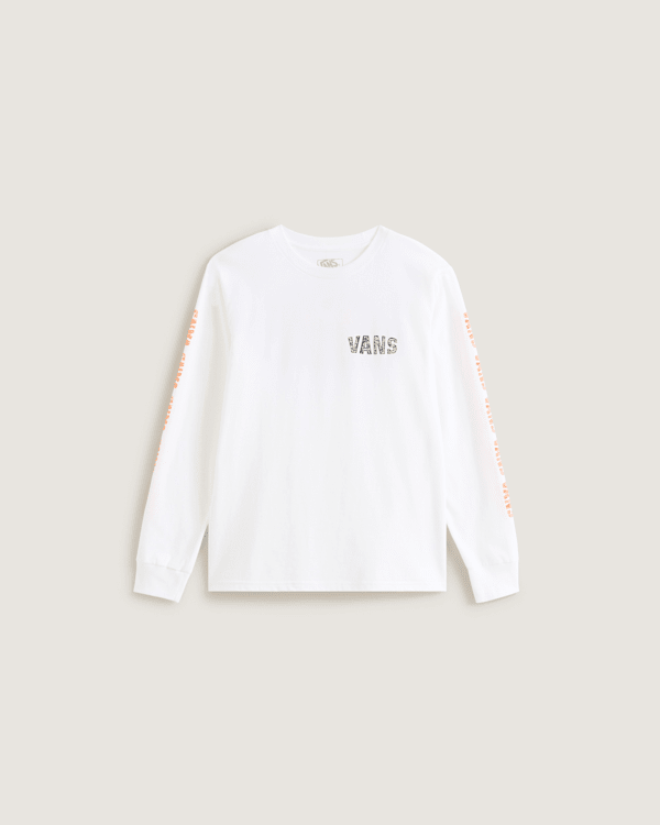 Vans - Camiseta Racing Flames de manga larga de niños (8-14 años), Blanco, Talla: XL