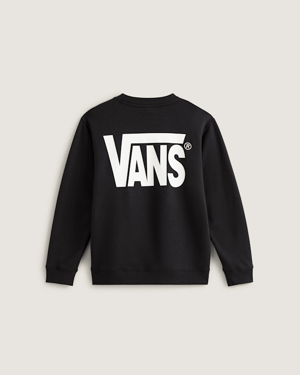 Vans – Kids Stretch Logo Crew Sweatshirt (8-14 Years), Black, Size: L
