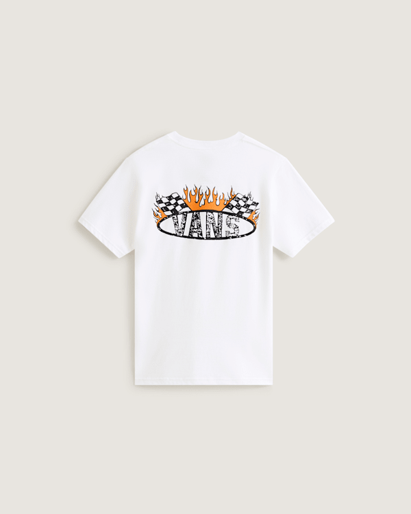 Vans – Kids Racing Flames T-Shirt (8-14 Years), White, Size: L